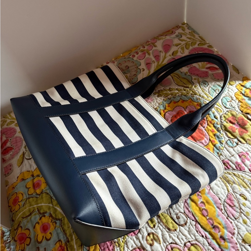 Michael Kors Blue and white Striped Tote - Picture 15 of 15
